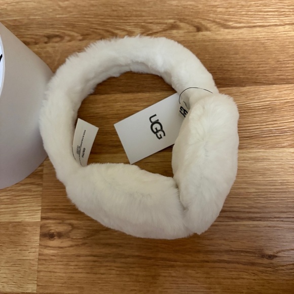 UGG Women’s White/Off White Faux Fur Ear Muffs - Picture 9 of 13